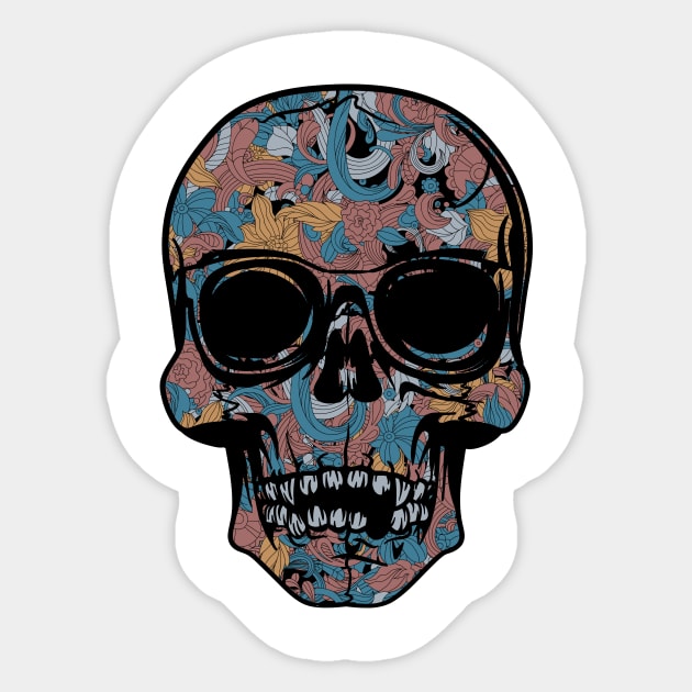 Floral Skull Sticker by NiceIO